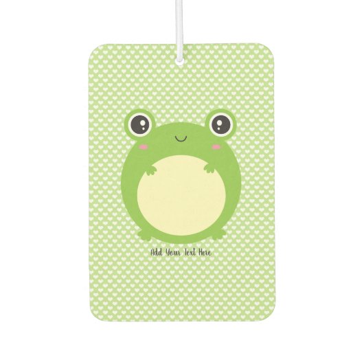 Cute Kawaii Frog met Persoonlijke tekst Luchtverfrisser (Voorkant)