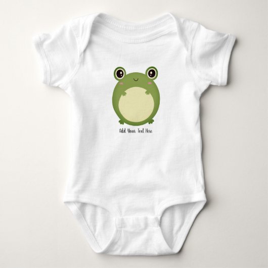 Cute Kawaii Frog met Persoonlijke tekst Romper (Voorkant)