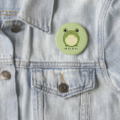Cute Kawaii Frog met Persoonlijke tekst Ronde Button 5,7 Cm (In situ)