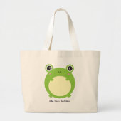 Cute Kawaii Frog met Persoonlijke tekst Tote Bag (Voorkant)