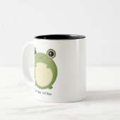 Cute Kawaii Frog met Persoonlijke tekst Tweekleurige Koffiemok (Voorkant links)