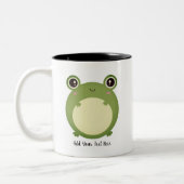 Cute Kawaii Frog met Persoonlijke tekst Tweekleurige Koffiemok (Links)