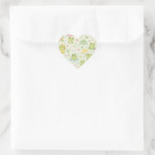 Cute Kawaii Frog Pattern | Green Pastel Hart Sticker (Tas)
