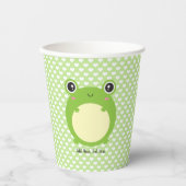 Cute Kawaii Frog Personalized Papieren Bekers (Voorkant)