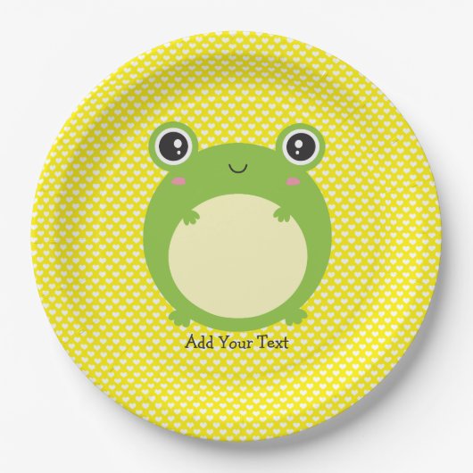 Cute Kawaii Frog Personalized Papieren Bordje (Voorkant)