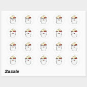 Cute Kawaii Fruit Yogurt Ronde Sticker (Vel)