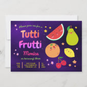 Cute Kawaii Fruits Tutti Frutti Birthday Party Kaart (Voorkant)