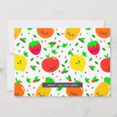Cute Kawaii Fruits Tutti Frutti Birthday Party Kaart (Achterkant)