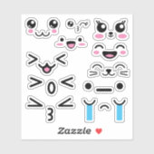 Cute Kawaii Funny Anime Faces Sticker (Vel)