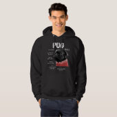 Cute Kawaii Funny Black Pug Dog Rules Gifts Hoodie (Voorkant volledig)