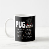 Cute Kawaii Funny Black Pug Dog Rules Gifts Koffiemok (Links)