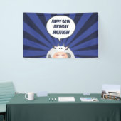 Cute Kawaii Funny Cartoon Koe Happy 30th Birthday Spandoek (Beurs)