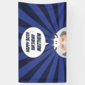 Cute Kawaii Funny Cartoon Koe Happy 30th Birthday Spandoek (Verticaal)