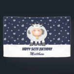 Cute Kawaii Funny Cartoon Koe Happy 50th Birthday Spandoek<br><div class="desc">Cute Kawaii Funny Cartoon Koe Happy 50th Birthday Banner</div>