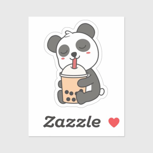Cute Kawaii Funny Panda Boba Sticker (Vel)