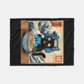 Cute Kawaii Gamer Cat Funny Ramen Japanese Cat Gam Fleece Deken (Voorkant (Horizontaal))
