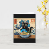 Cute Kawaii Gamer Cat Funny Ramen Japanese Cat Gam Kaart (Gele Bloem)