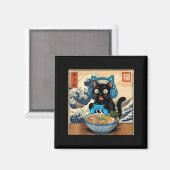 Cute Kawaii Gamer Cat Funny Ramen Japanese Cat Gam Magneet (Voorkant / Achterkant)