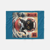 Cute Kawaii Gamer Cat Funny Ramen Retro Japanese C Fleece Deken (Voorkant (Horizontaal))