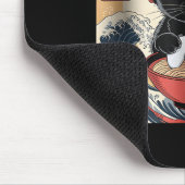 Cute Kawaii Gamer Cat Funny Ramen Retro Japanese C Muismat (Hoek)