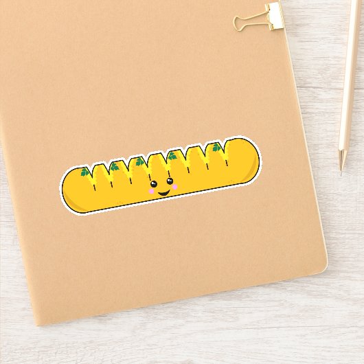 Cute Kawaii Garlic Bread Cartoon Character Sticker (Notitieboek)