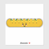 Cute Kawaii Garlic Bread Cartoon Character Sticker (Vel)