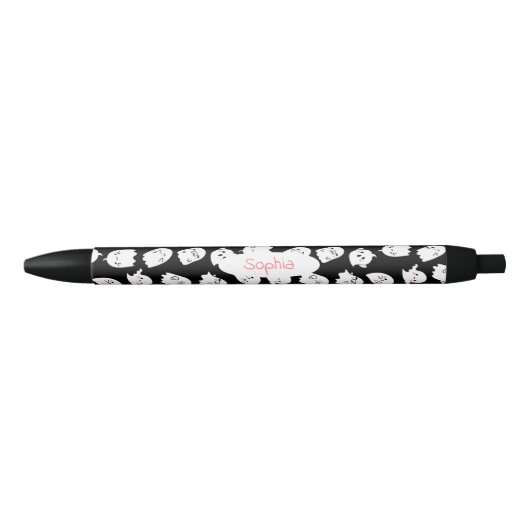 Cute Kawaii Geest Halloween Script Naam Monogram Zwarte Inkt Pen (Voorkant)