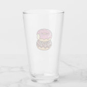 Cute Kawaii Gestapelde Donut Illustratie Glas (Achterkant)