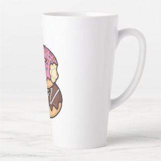 Cute Kawaii Gestapelde Donut Illustratie Latte Mok
