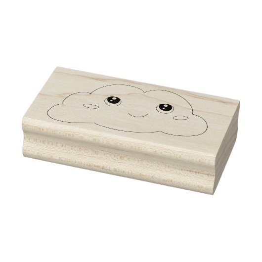 Cute Kawaii Gezicht Lachende Wolk Kunst Stempel (Stempel)