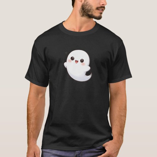 Cute Kawaii Ghost Floating – Adorable Cartoon T-shirt (Voorkant)
