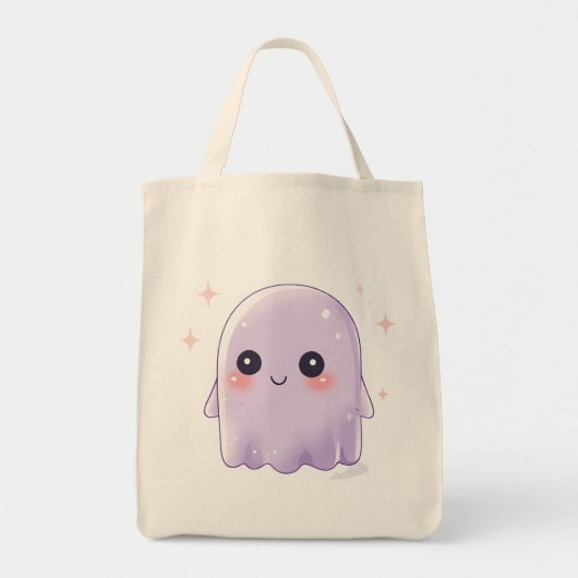 Cute Kawaii Ghost Grocery Bag | Halloween Bag Tote Bag (Voorkant)