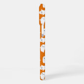 Cute Kawaii Ghost Pattern on Orange Background iPhone Hoesje (Linkerkant)