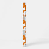Cute Kawaii Ghost Pattern on Orange Background iPhone Hoesje (Rechterkant)