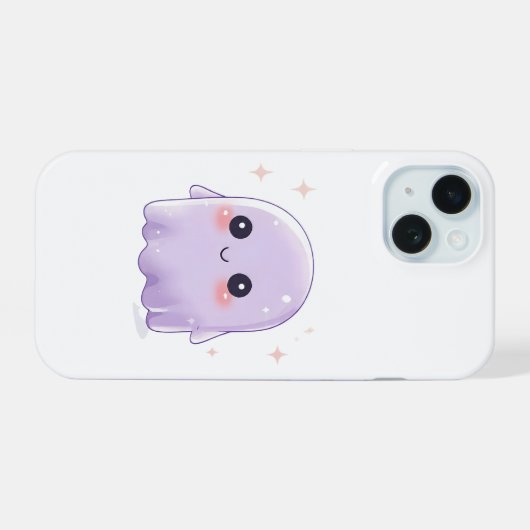 Cute Kawaii Ghost Phone Case | Pastel Halloween iPhone 15 Case (Achterkant horizontaal)