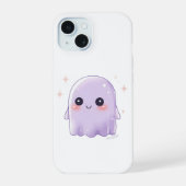 Cute Kawaii Ghost Phone Case | Pastel Halloween iPhone 15 Case (Achterkant)