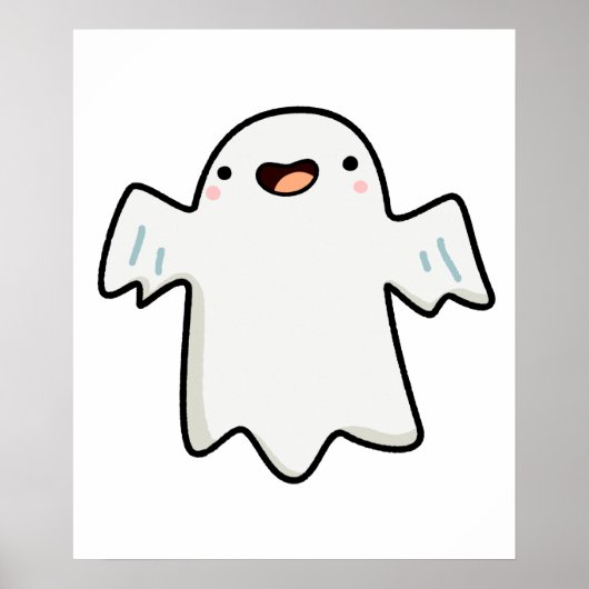 Cute Kawaii Ghost Poster (Voorkant)