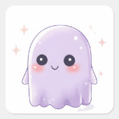 Cute Kawaii Ghost Sticker | Halloween Aesthetic (Voorkant)