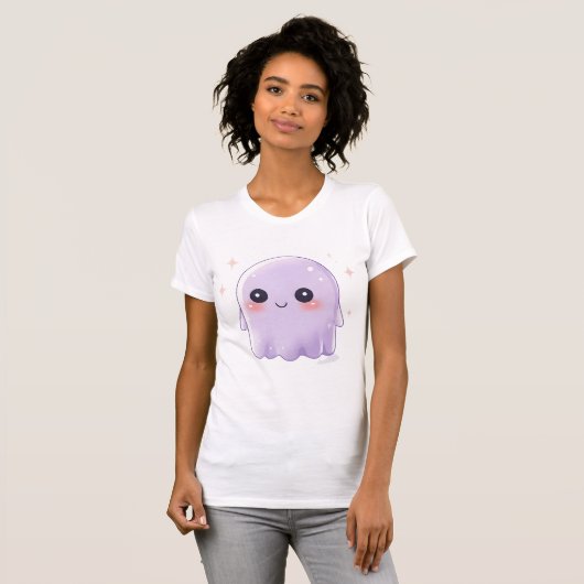 Cute Kawaii Ghost T-Shirt |Halloween Shirt (Voorkant volledig)