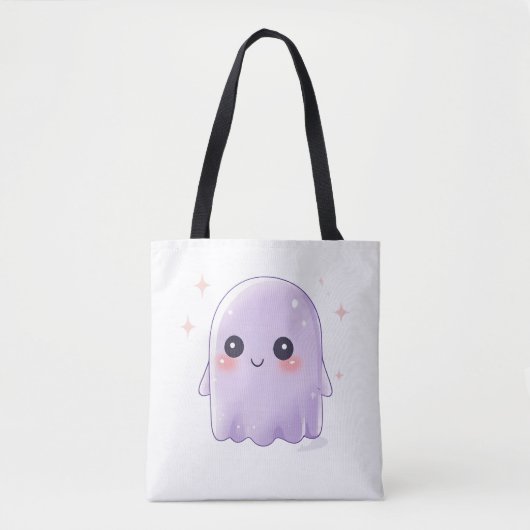 Cute Kawaii Ghost Tote Bag | Aesthetic Halloween  (Voorkant)