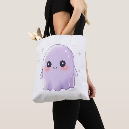 Cute Kawaii Ghost Tote Bag | Aesthetic Halloween  (Dichtbij)