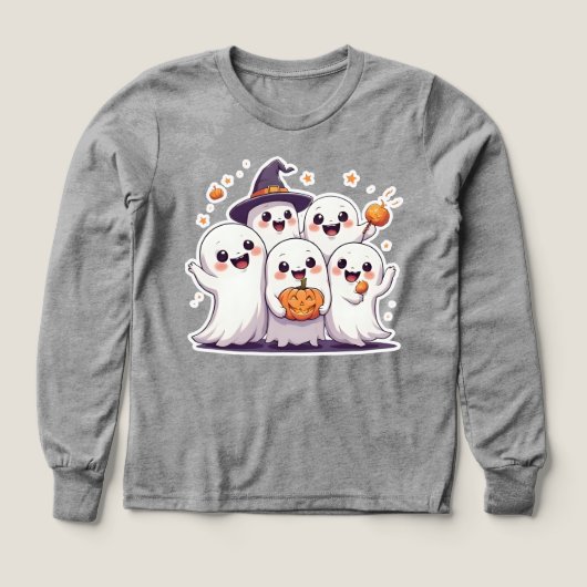 Cute Kawaii Ghosts Halloween Sweatshirt – Spooky P (Voorkant)