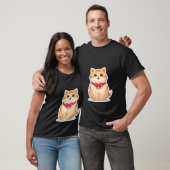 Cute Kawaii Ginger Cat with Red Bow Sticker ✨🎀 T-shirt (Unisex)