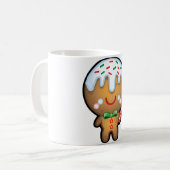 Cute Kawaii Gingerbrood Man Mok kerstkoffie (Voorkant links)
