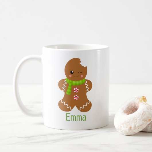 Cute Kawaii Gingerbrood Persoonlijke kerstMok Koffiemok (Met donut)