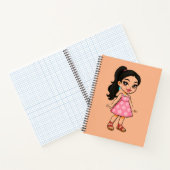 Cute Kawaii Girl Sticker Notitieboek (Binnen)