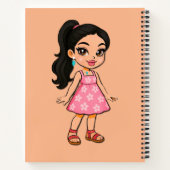 Cute Kawaii Girl Sticker Notitieboek (Achterkant)
