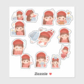 Cute Kawaii Girl Stickers (Vel)