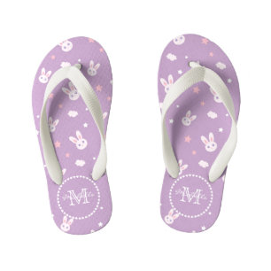 Cute Kawaii Girly Pink Bunny Rabbit Pastel Paars Kinder Teenslippers
