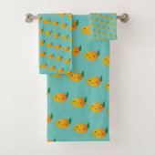 Cute Kawaii glimlachend Mango Pattern Bad Handdoek (Insitu)